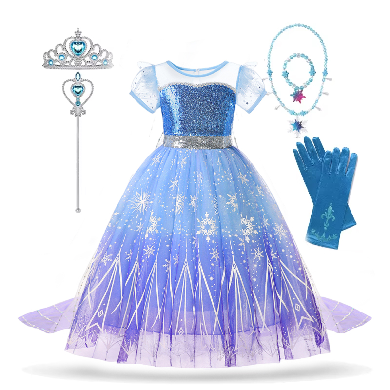 Vestidos de niña Elsa, disfraz - Baby Q Clothing reseña y precio