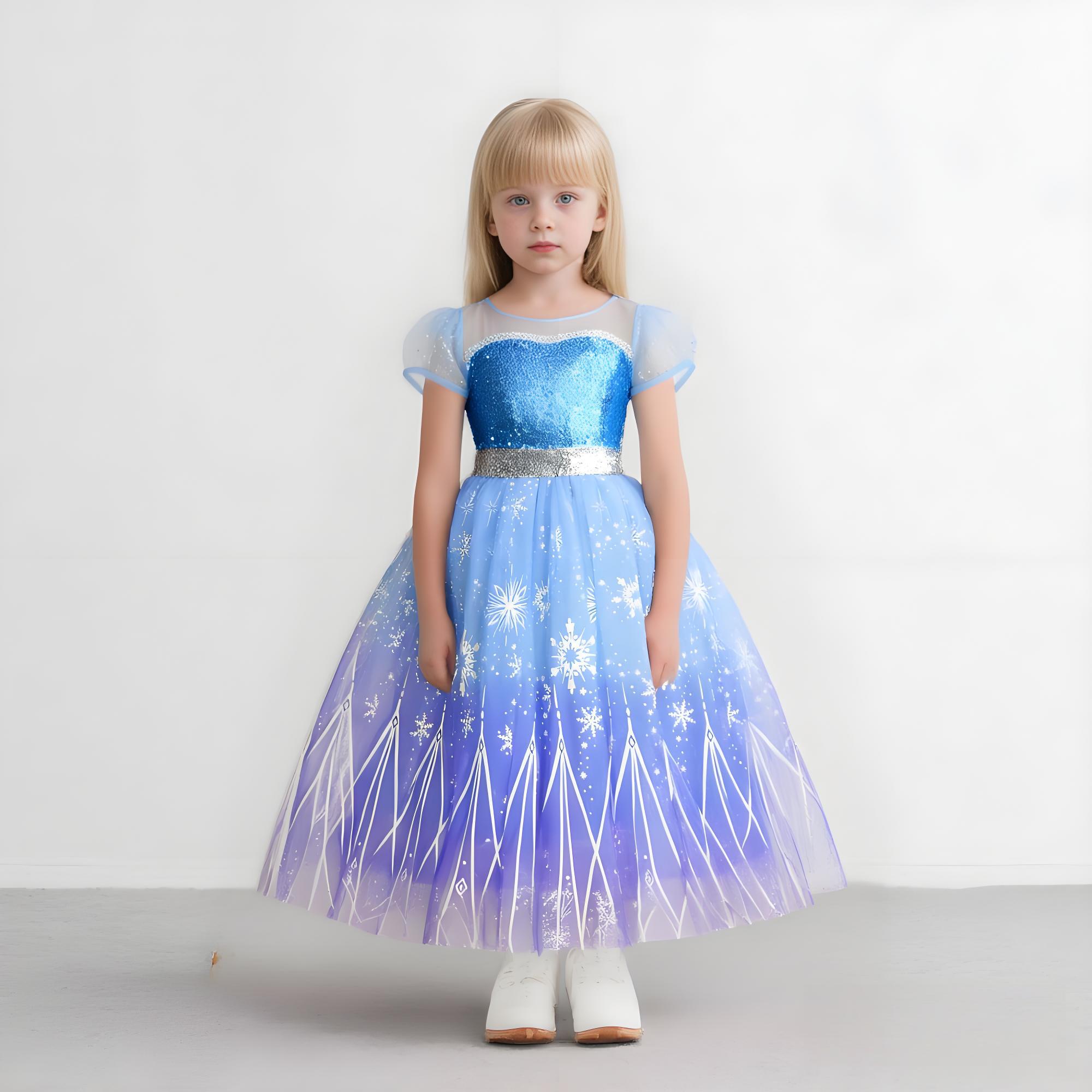 Vestidos de niña Elsa, disfraz - Baby Q Clothing reseña y precio