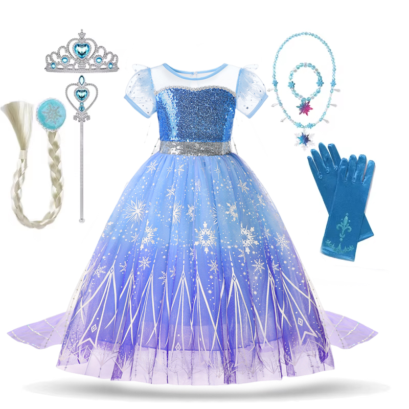Vestidos de niña Elsa, disfraz - Baby Q Clothing reseña y precio